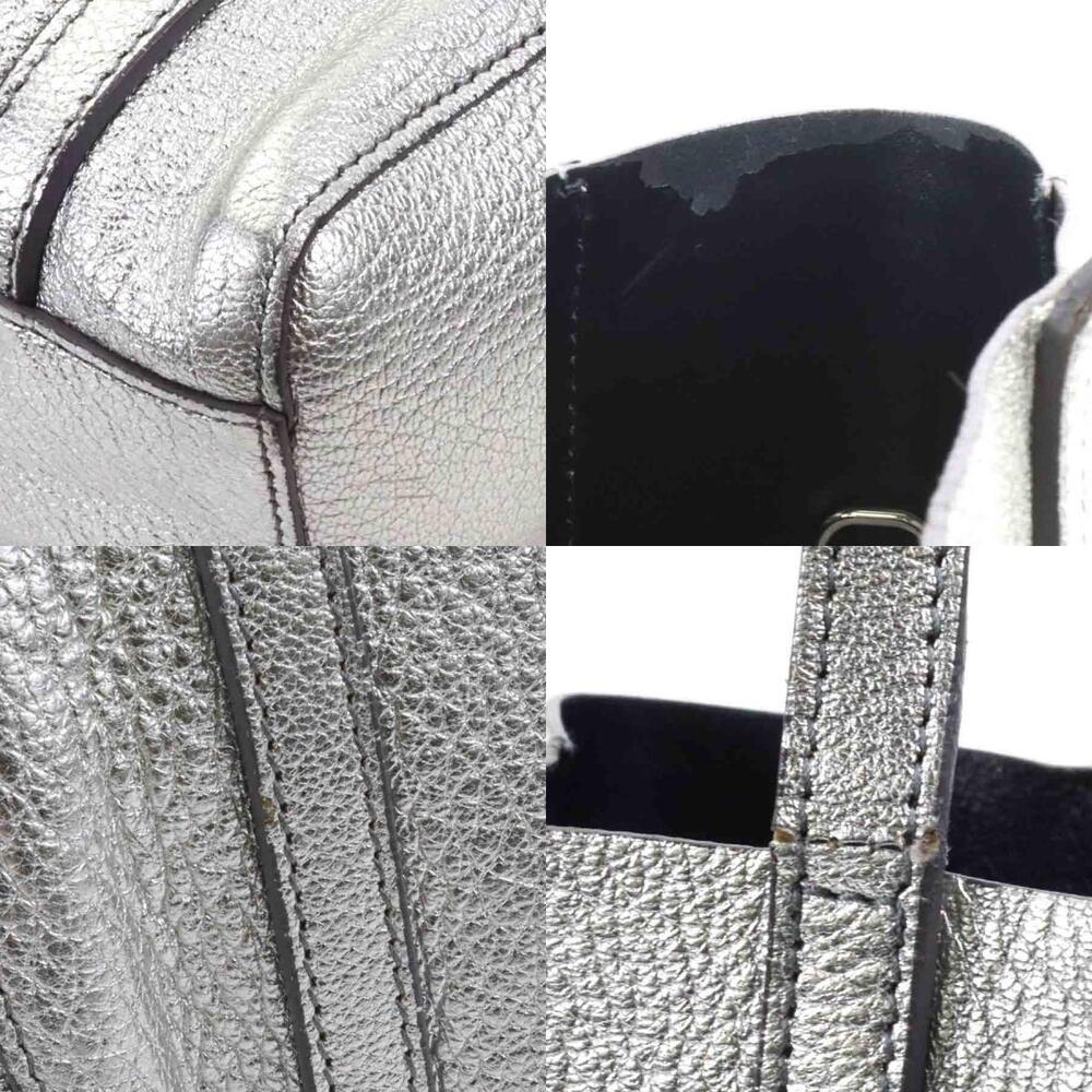Balenciaga 2way Handbag Crossbody Leather Silver - Picture 3 of 5